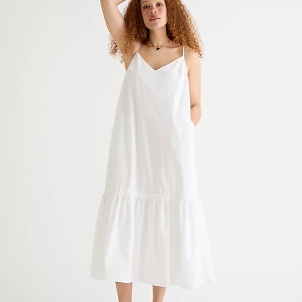 J.Crew Tiered Cotton Poplin Dress -
